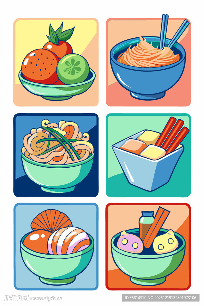 多彩美食插画集合