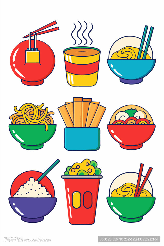多彩中式面食与小吃集合