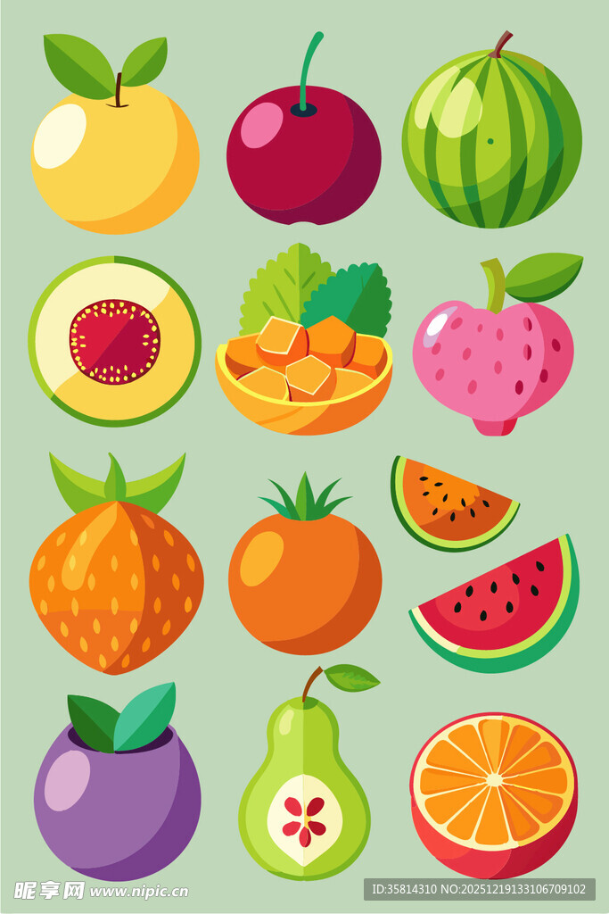 多彩新鲜水果集合