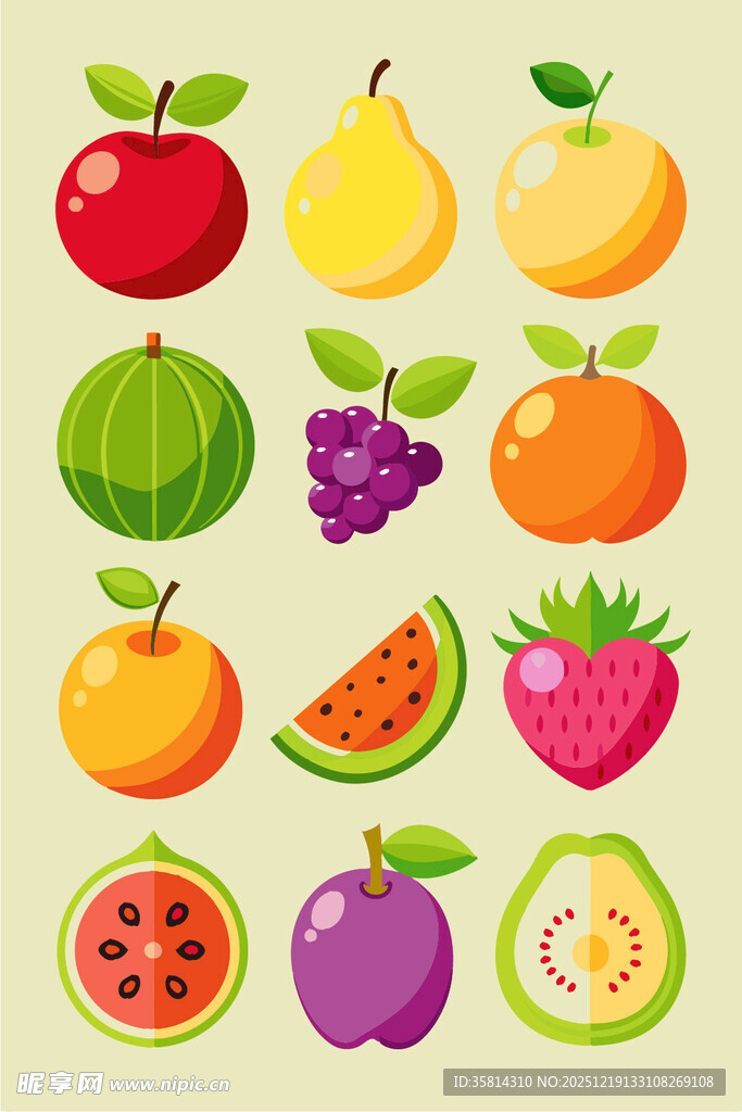 多彩新鲜水果集合