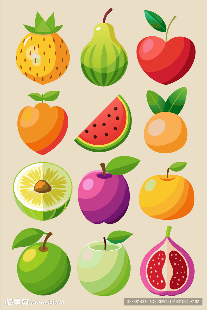 多彩新鲜水果集合