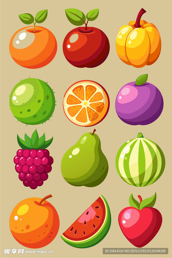 多彩新鲜水果集合