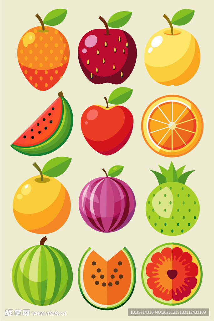 多彩新鲜水果集合