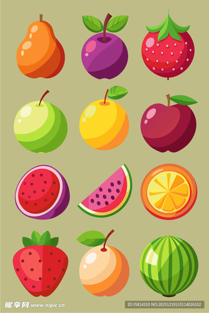 多彩新鲜水果集合