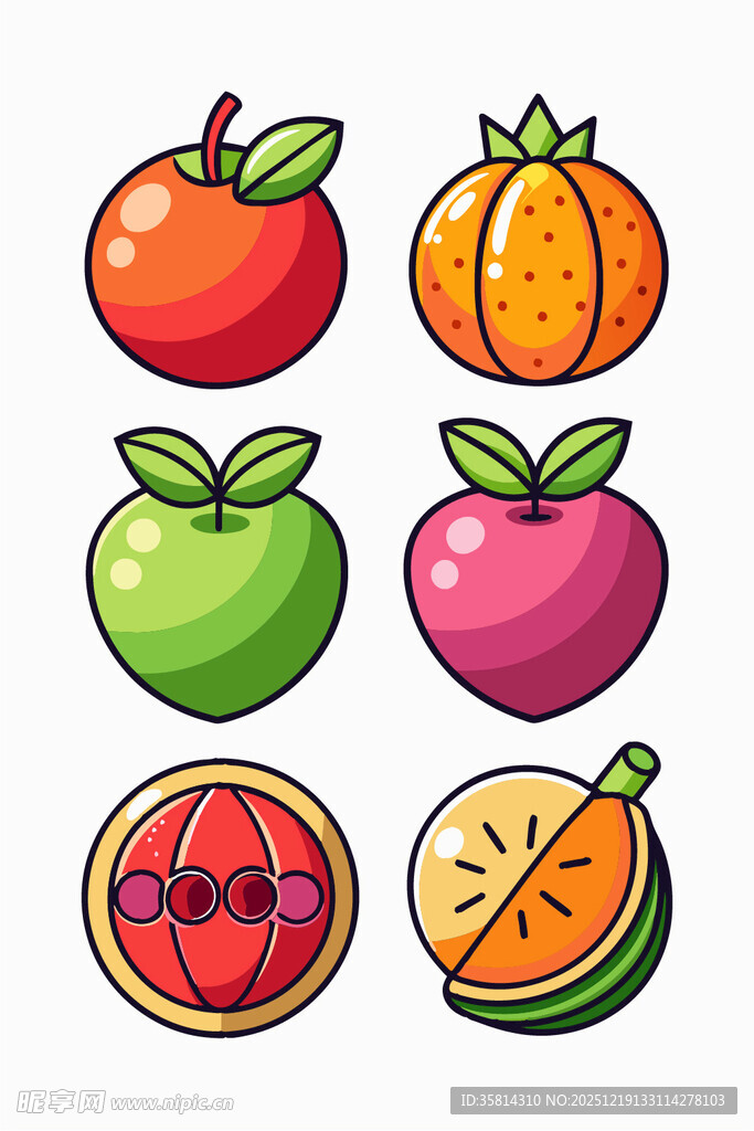 多彩水果插画