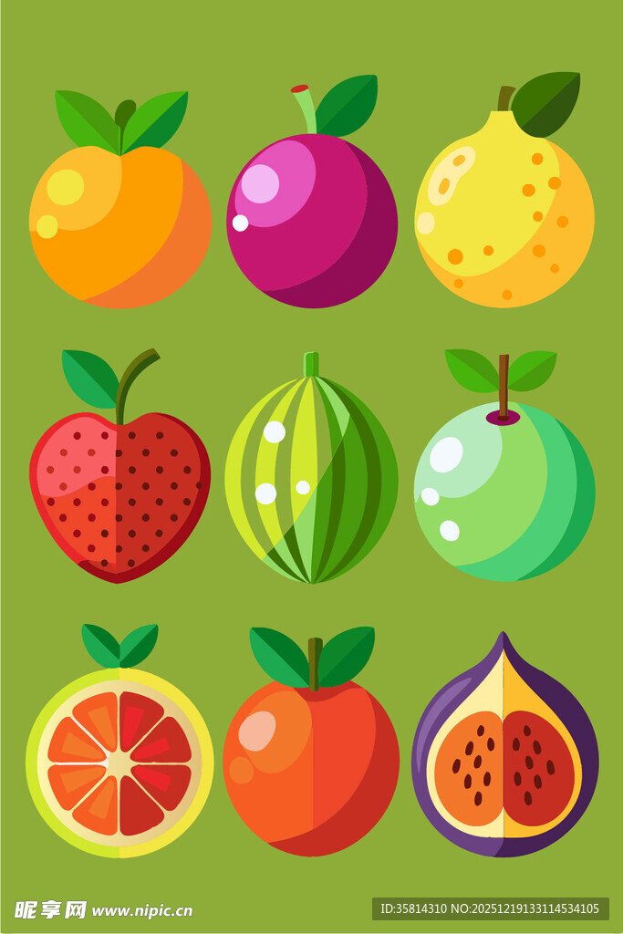 多彩新鲜水果集合