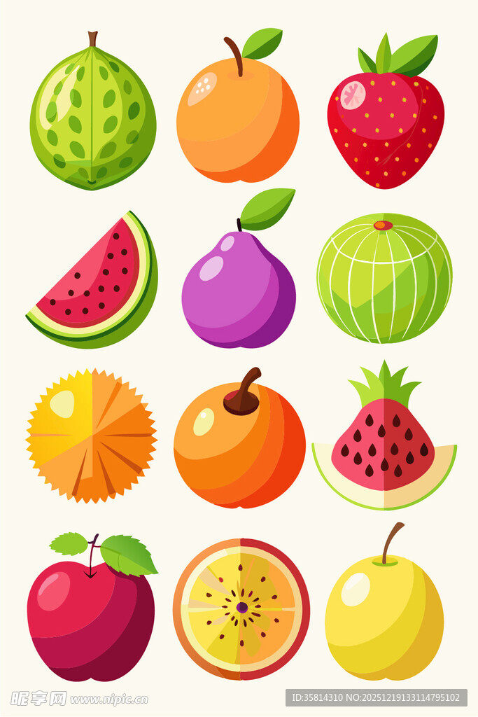 多彩新鲜水果集合