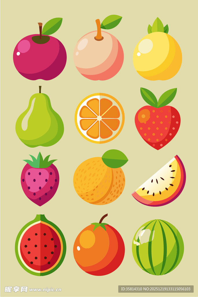 多彩新鲜水果集合