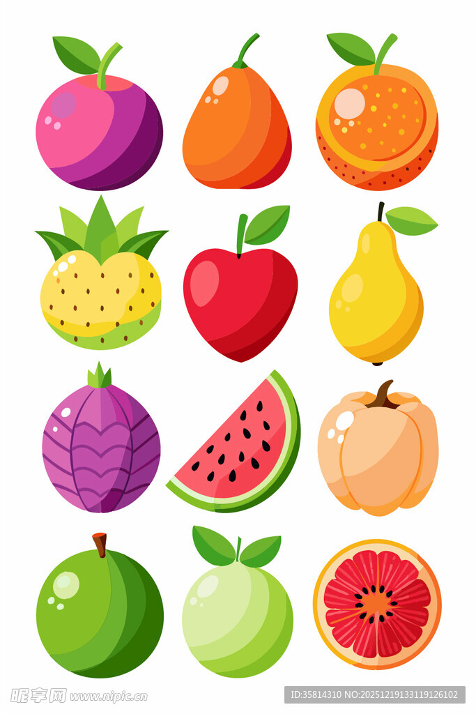 多彩新鲜水果集合