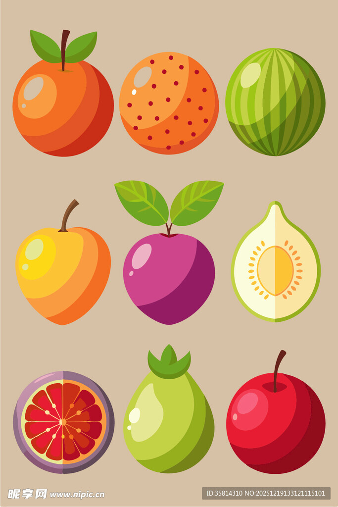 多彩新鲜水果集合