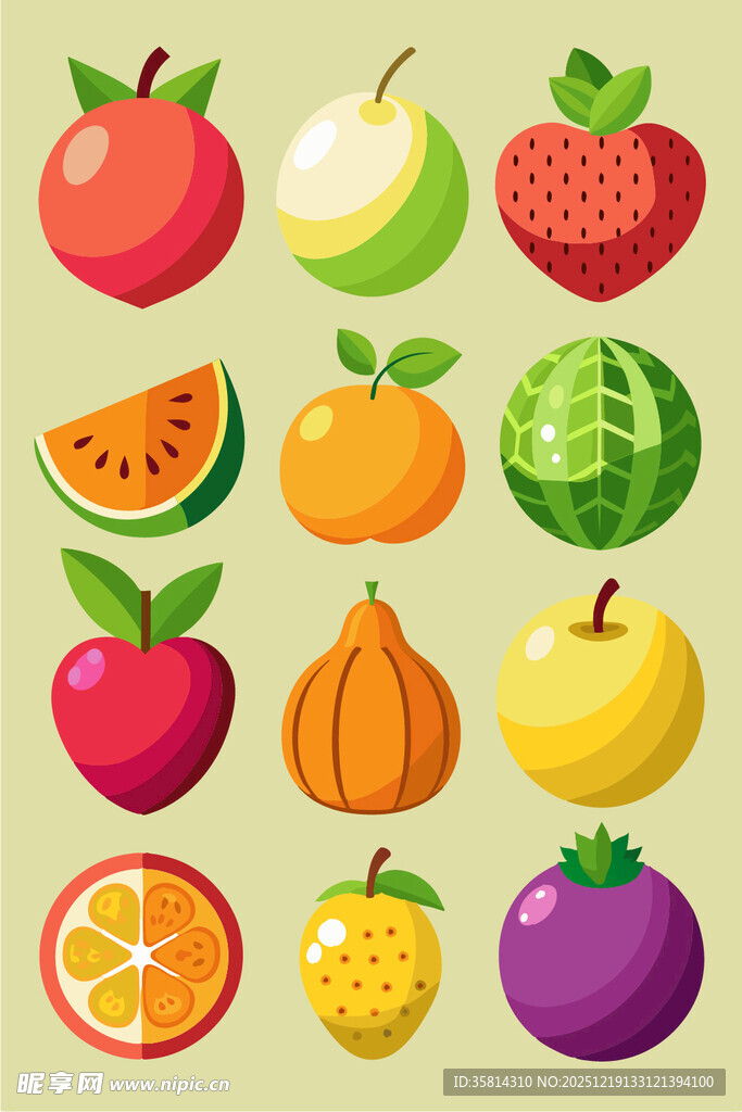 多彩新鲜水果集合