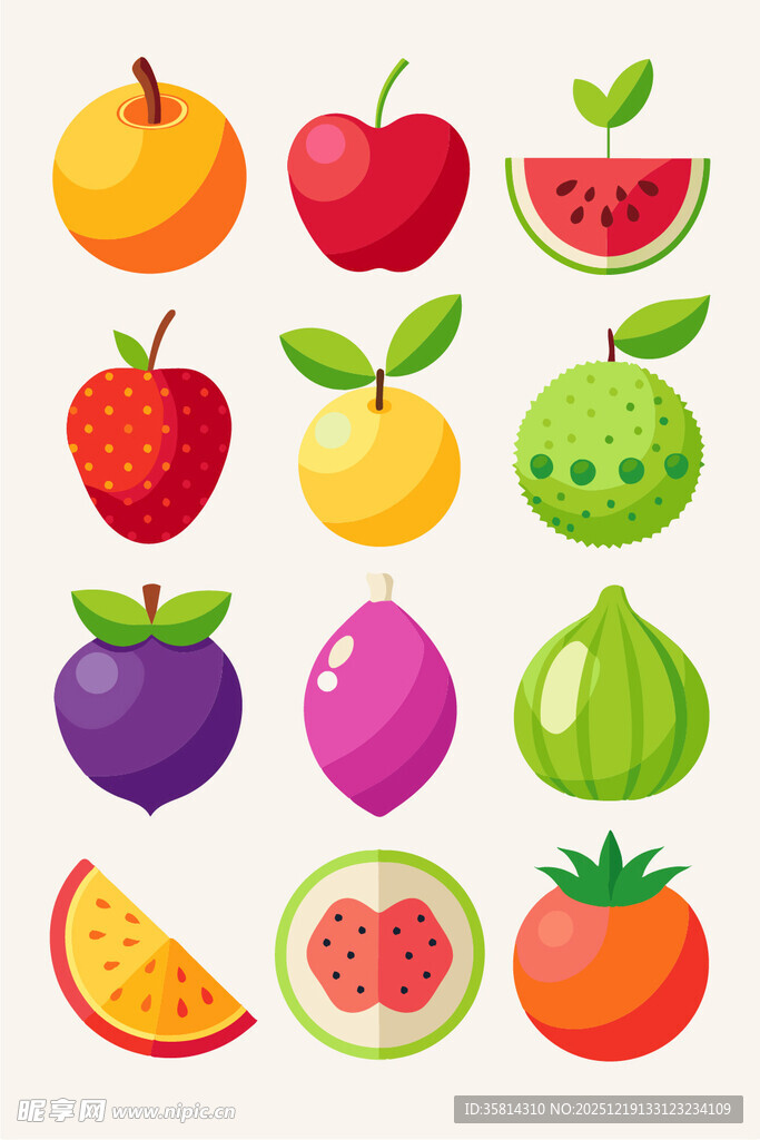 多彩新鲜水果集合