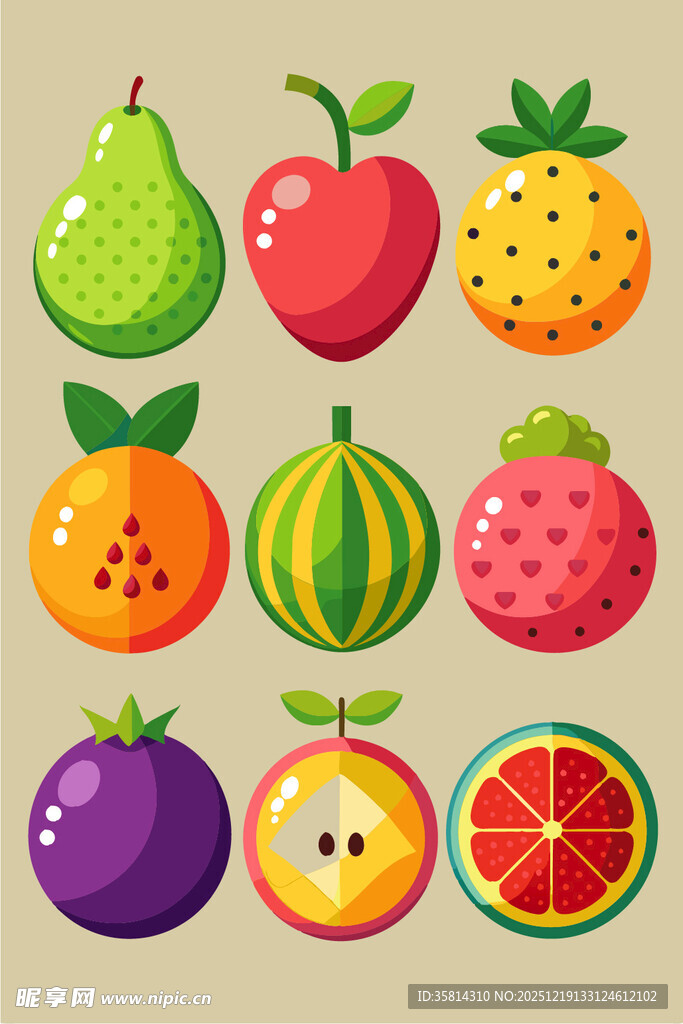 可爱表情水果大集合
