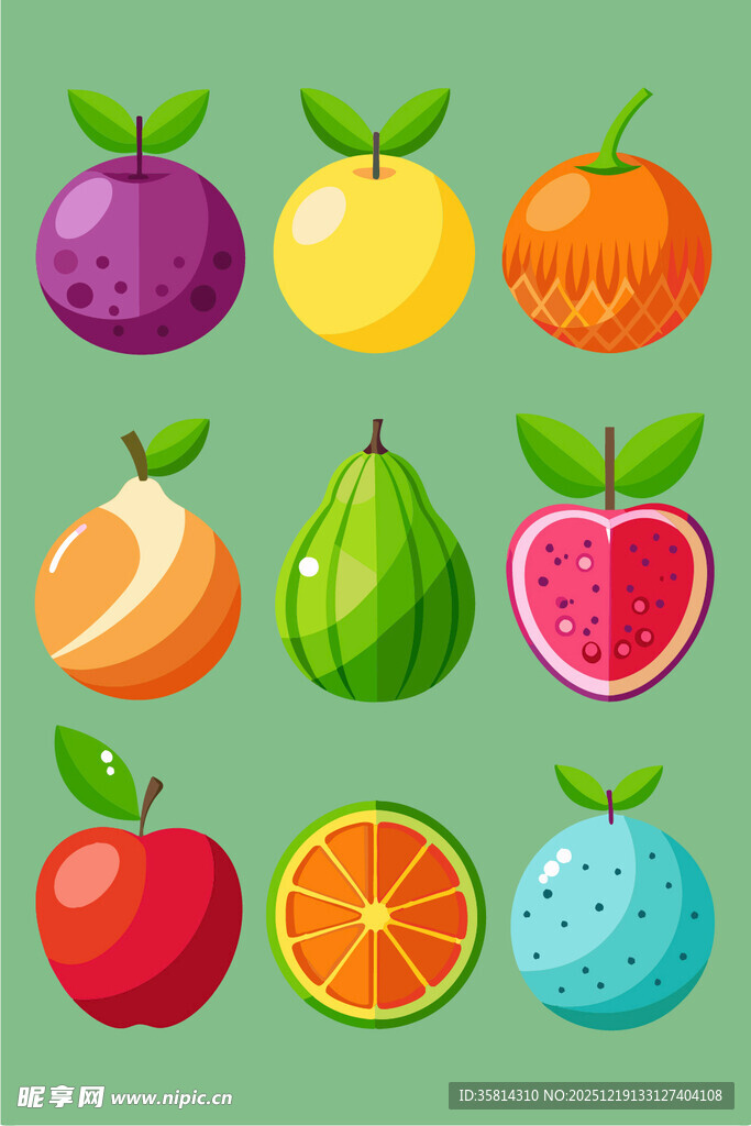 多彩新鲜水果集合
