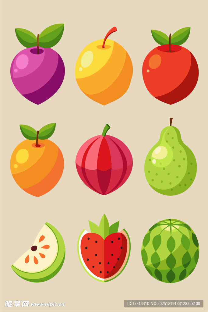 多彩新鲜水果集合