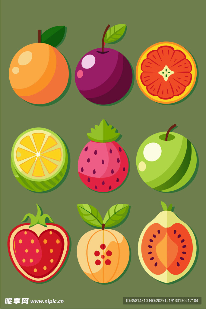 多彩新鲜水果集合