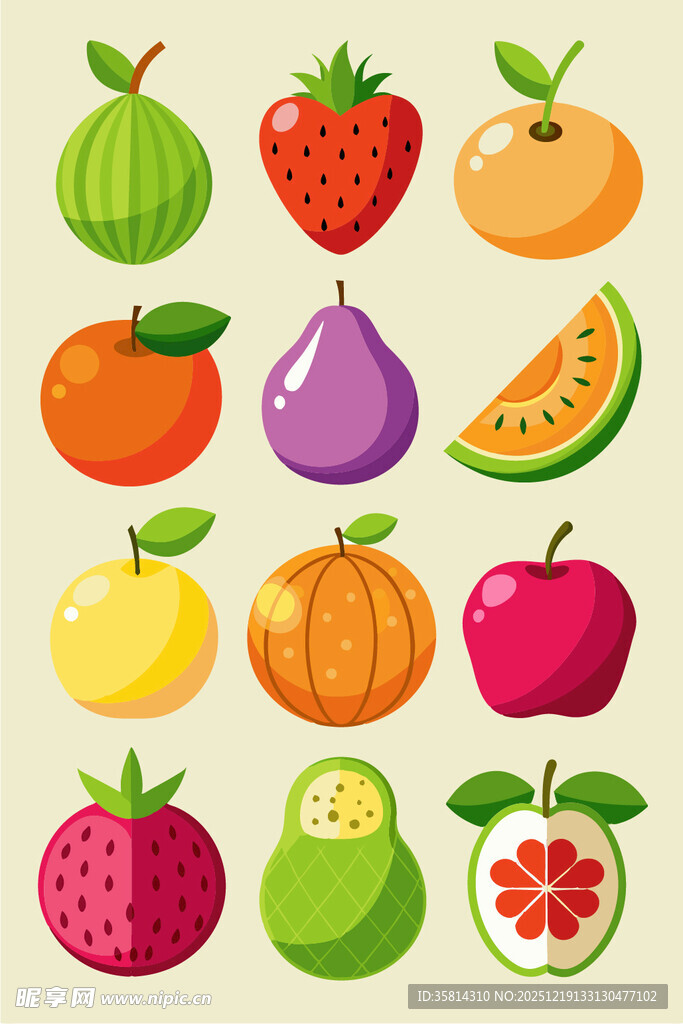 多彩新鲜水果集合