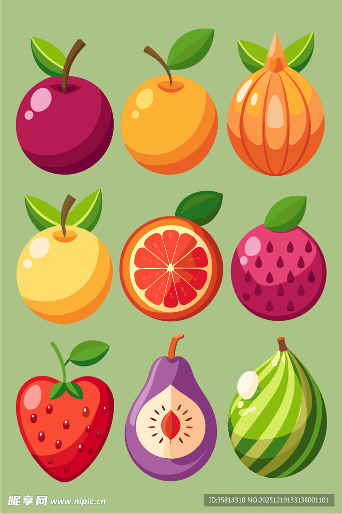 多彩新鲜水果集合