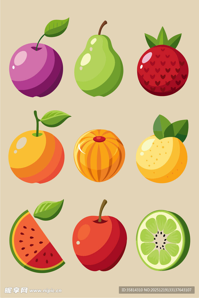 多彩新鲜水果集合