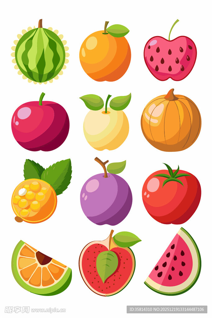 多彩新鲜水果集合