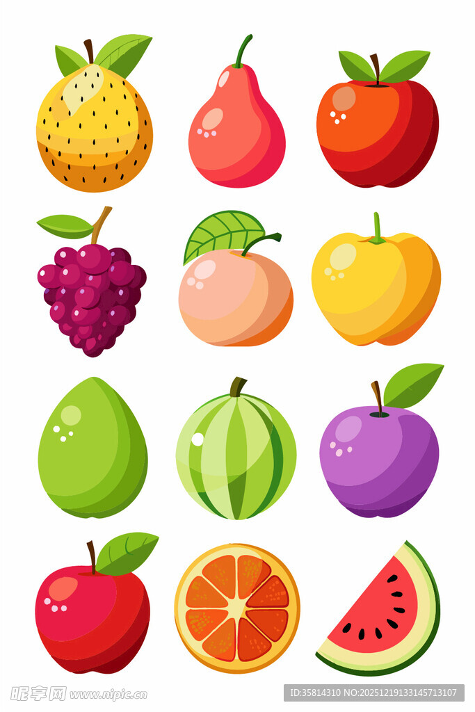 多彩新鲜水果集合
