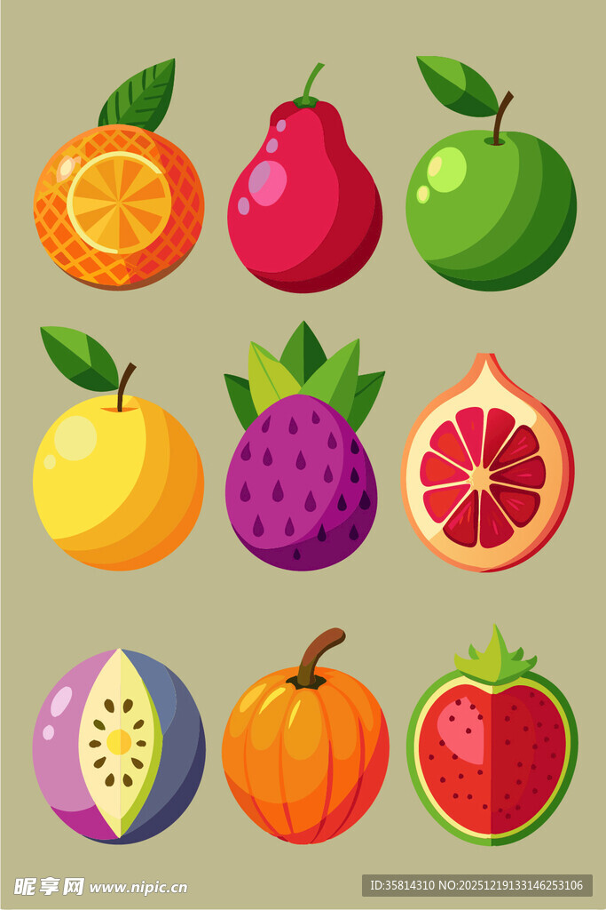 多彩缤纷水果集合