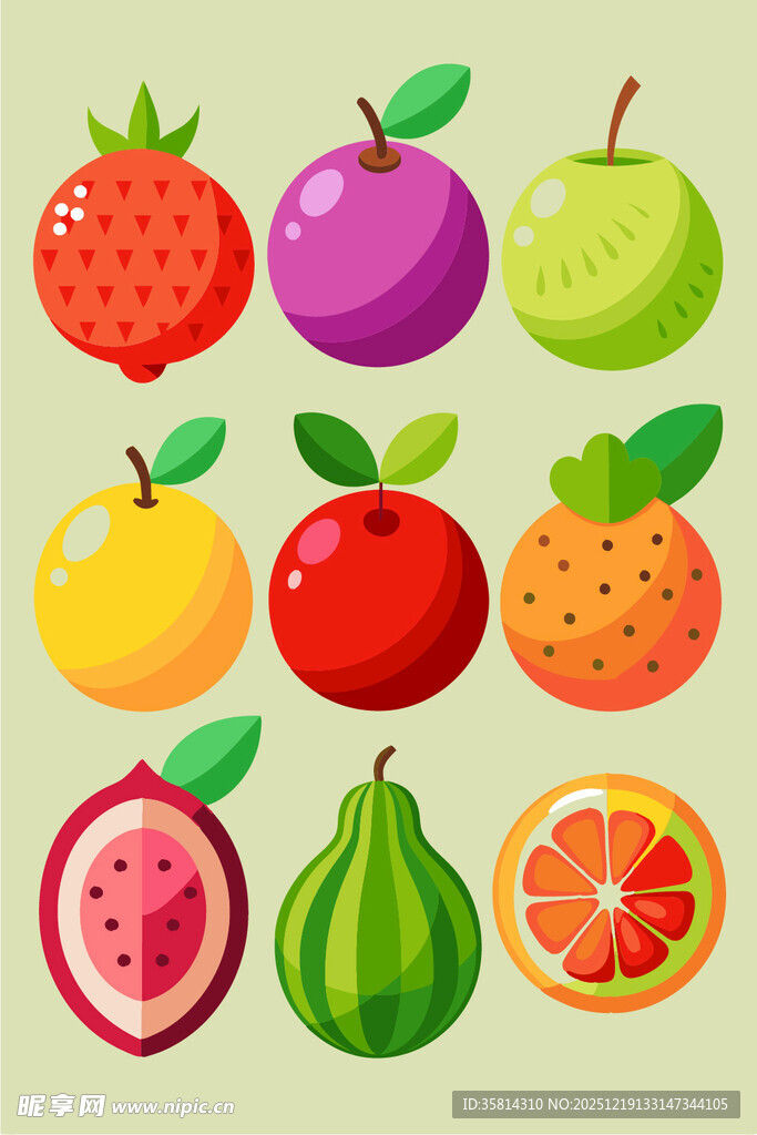 多彩新鲜水果集合