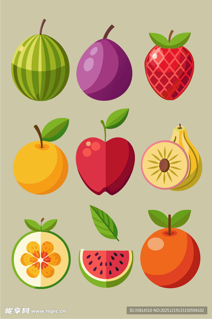 多彩新鲜水果集合
