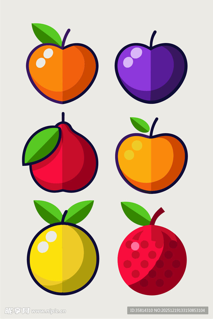 多彩水果插画