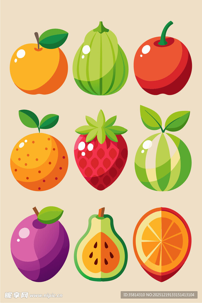 多彩新鲜水果集合