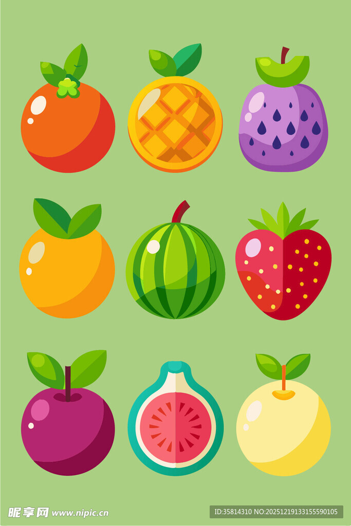 多彩新鲜水果集合