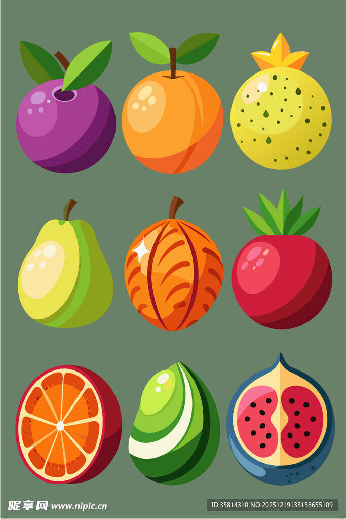 多彩新鲜水果集合