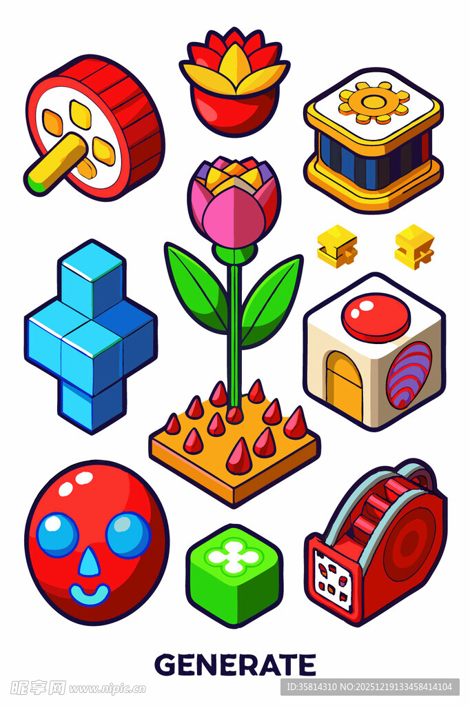 多彩立体创意玩具集合