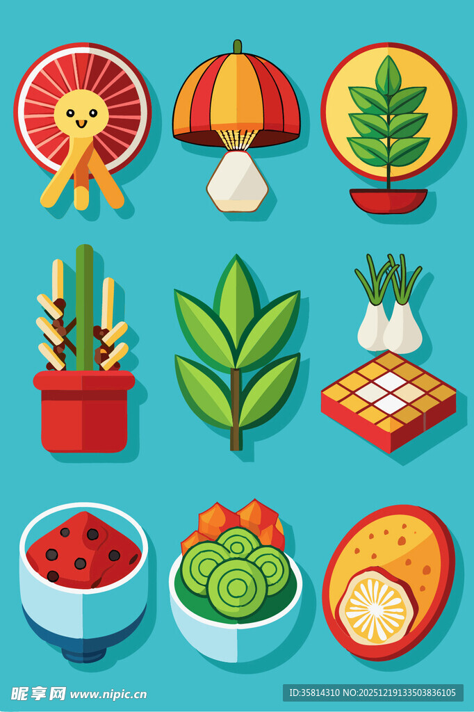 日式美食与装饰元素集合