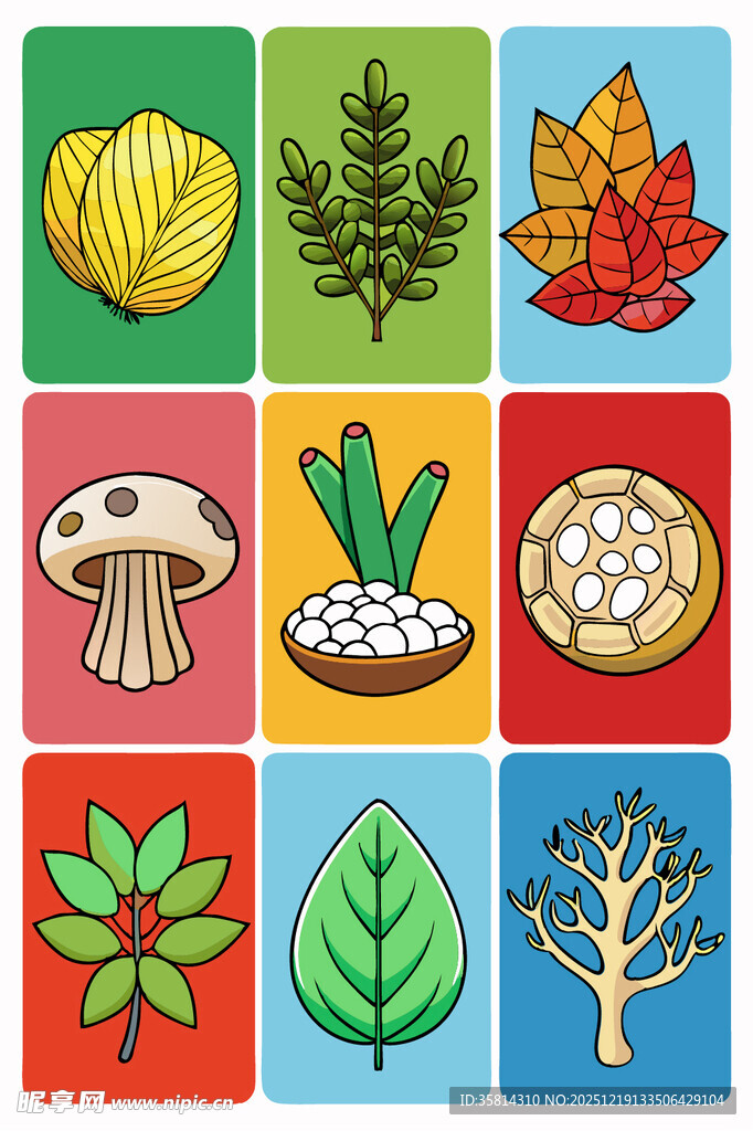 多彩秋季植物元素集合