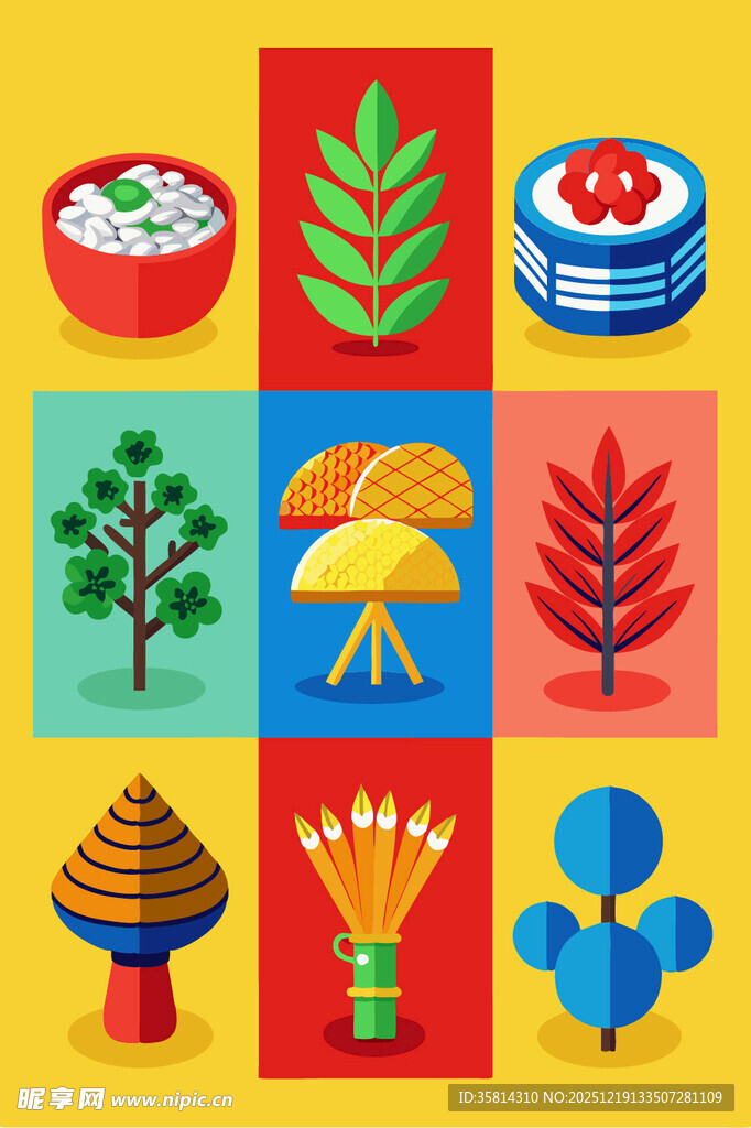 多彩日式元素图标集合