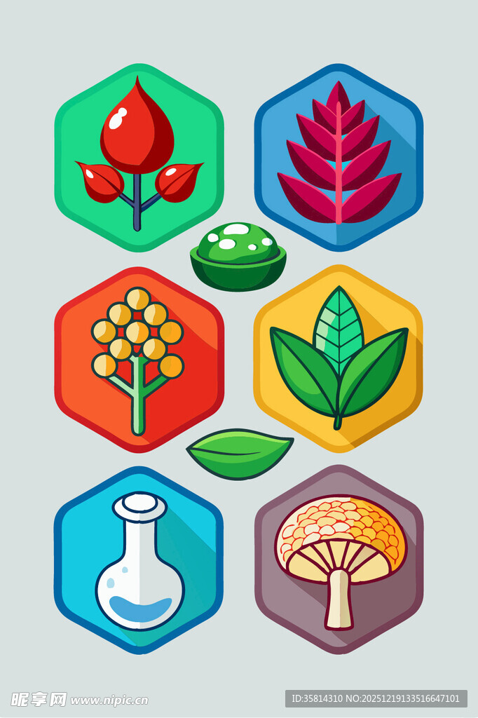 植物与科学元素图标集