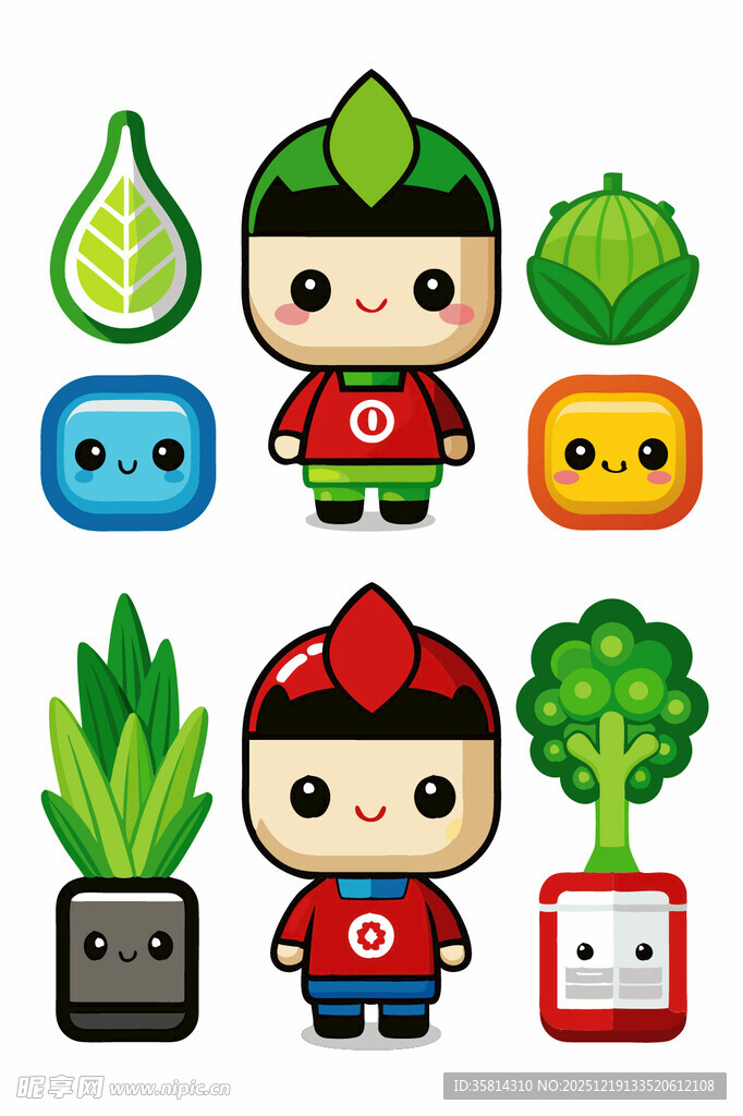 蔬菜拟人卡通形象集合