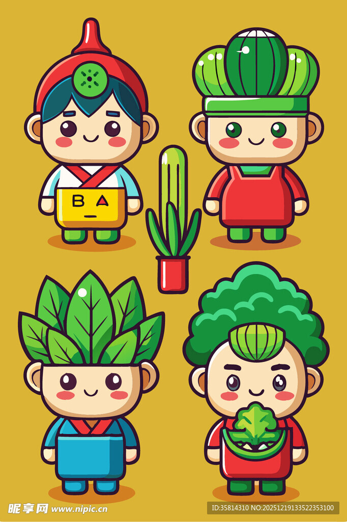 蔬菜造型卡通人物集合