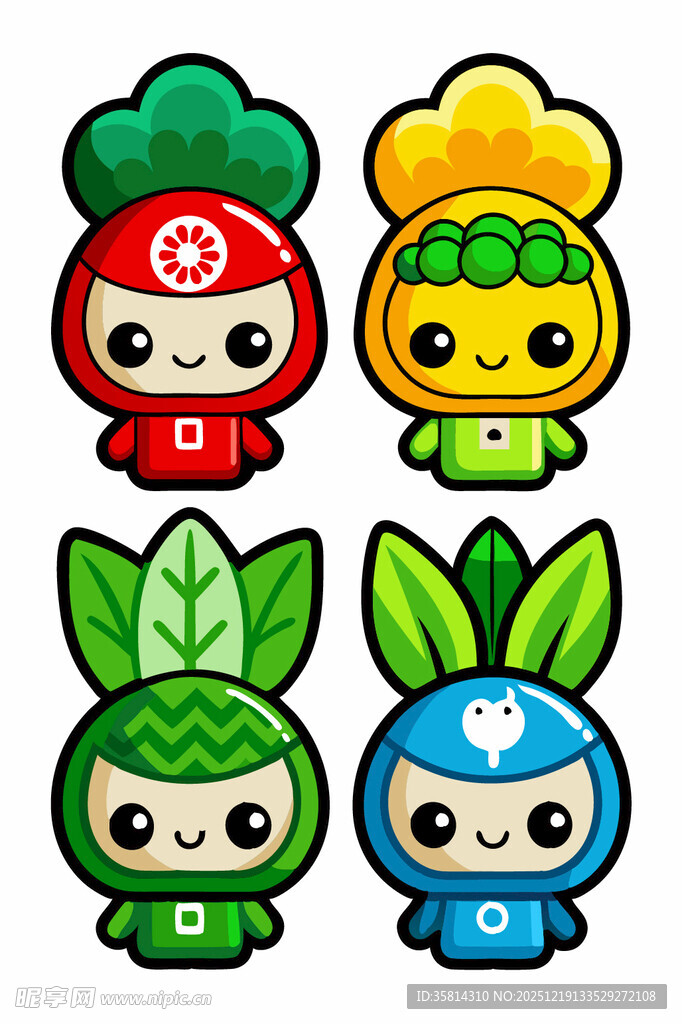 可爱蔬菜卡通形象集合