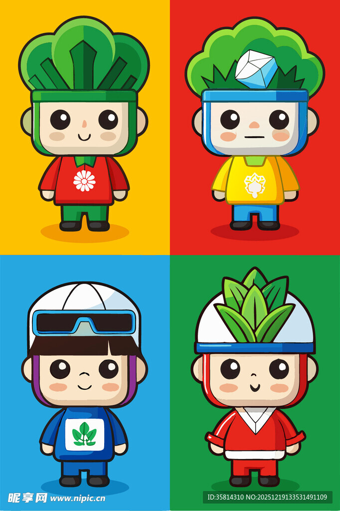 卡通运动角色四格形象