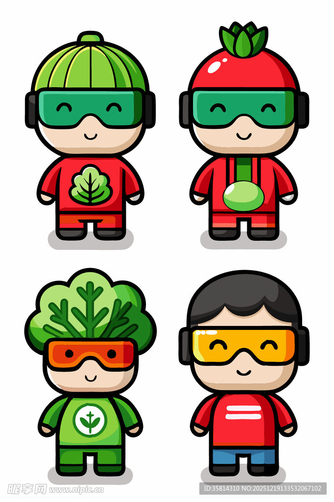 蔬菜超人卡通形象集合