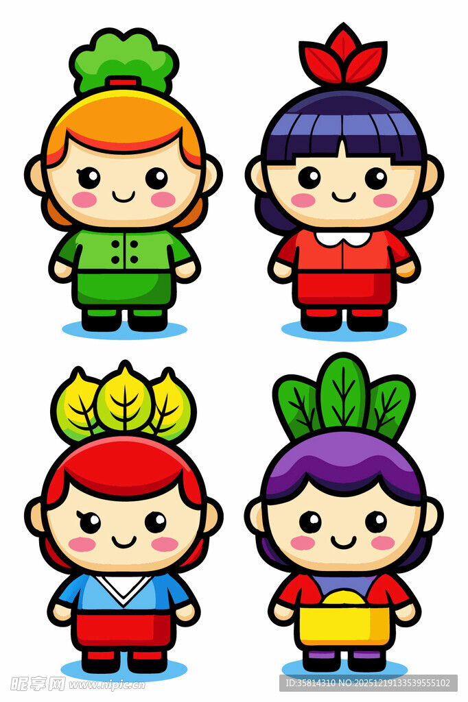 可爱蔬菜拟人卡通角色