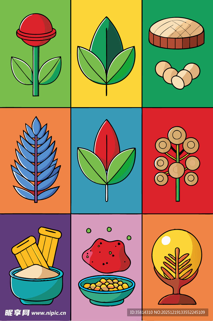 多彩秋季食物与自然元素