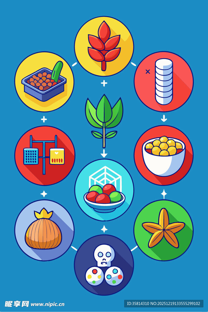 多彩秋季美食与自然元素