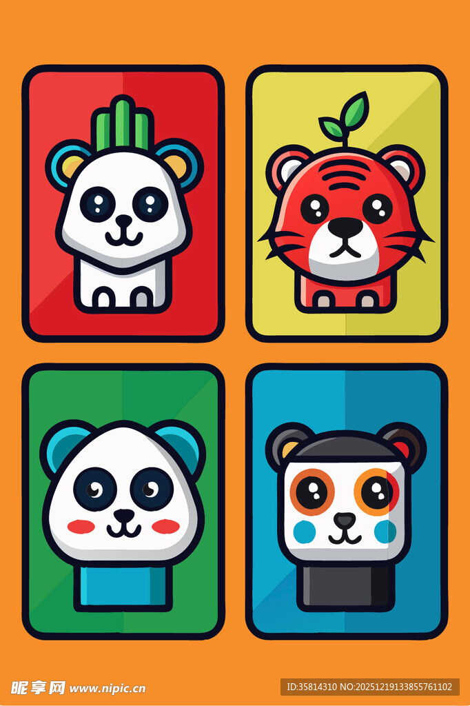 可爱动物卡通头像集合