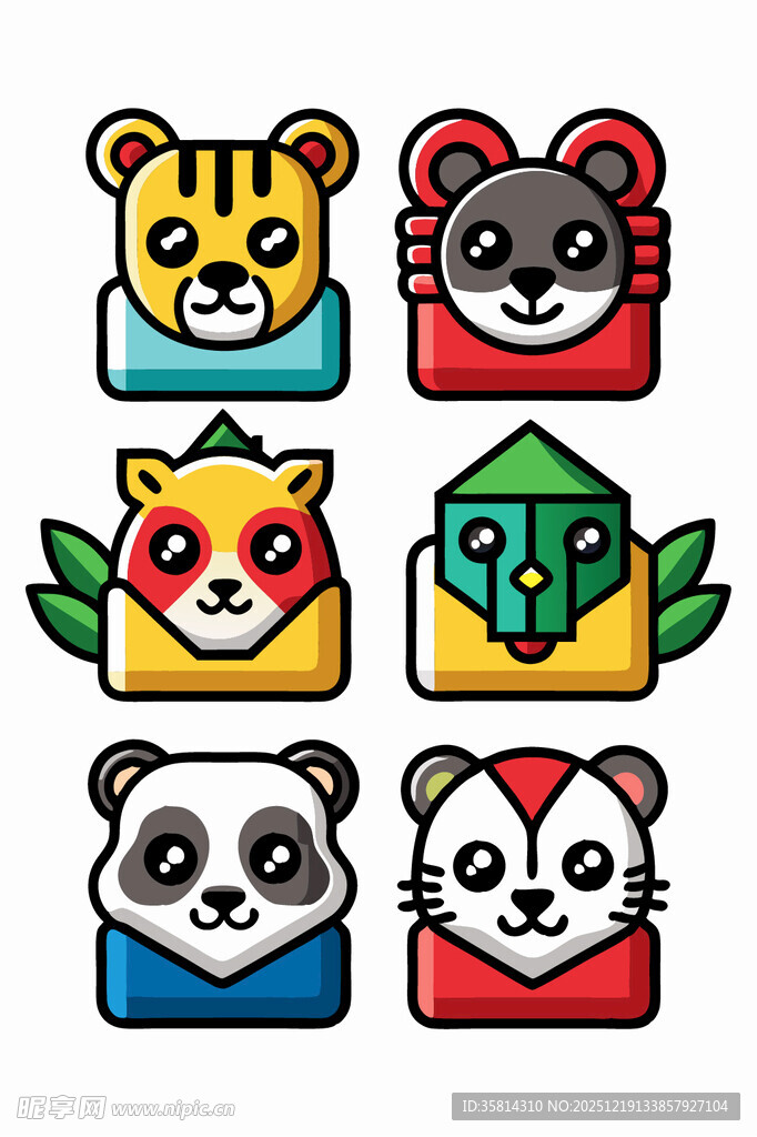 可爱动物头像图标集合