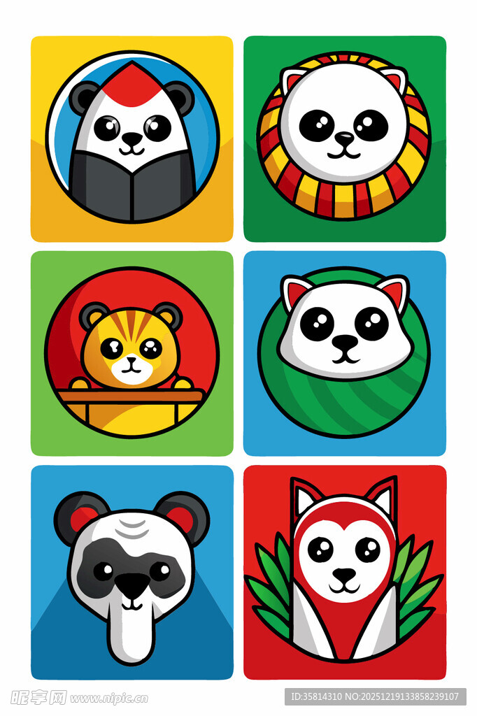 可爱动物卡通头像集合