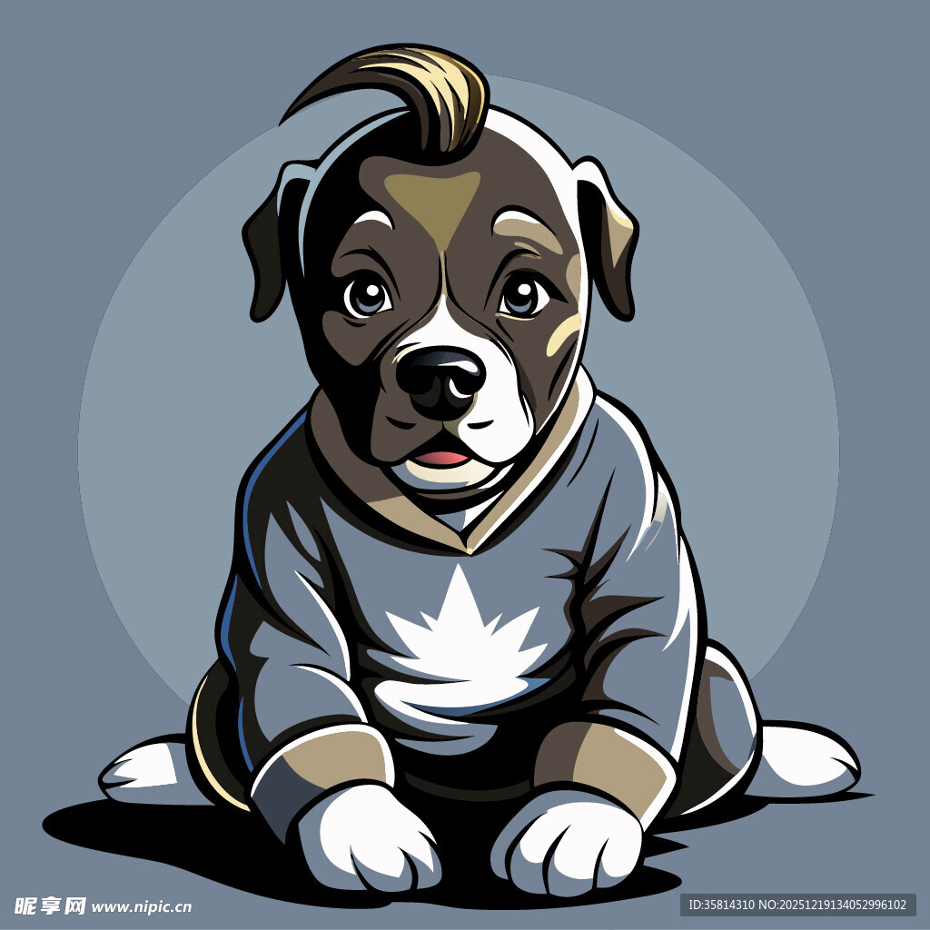 穿着卫衣的可爱小狗