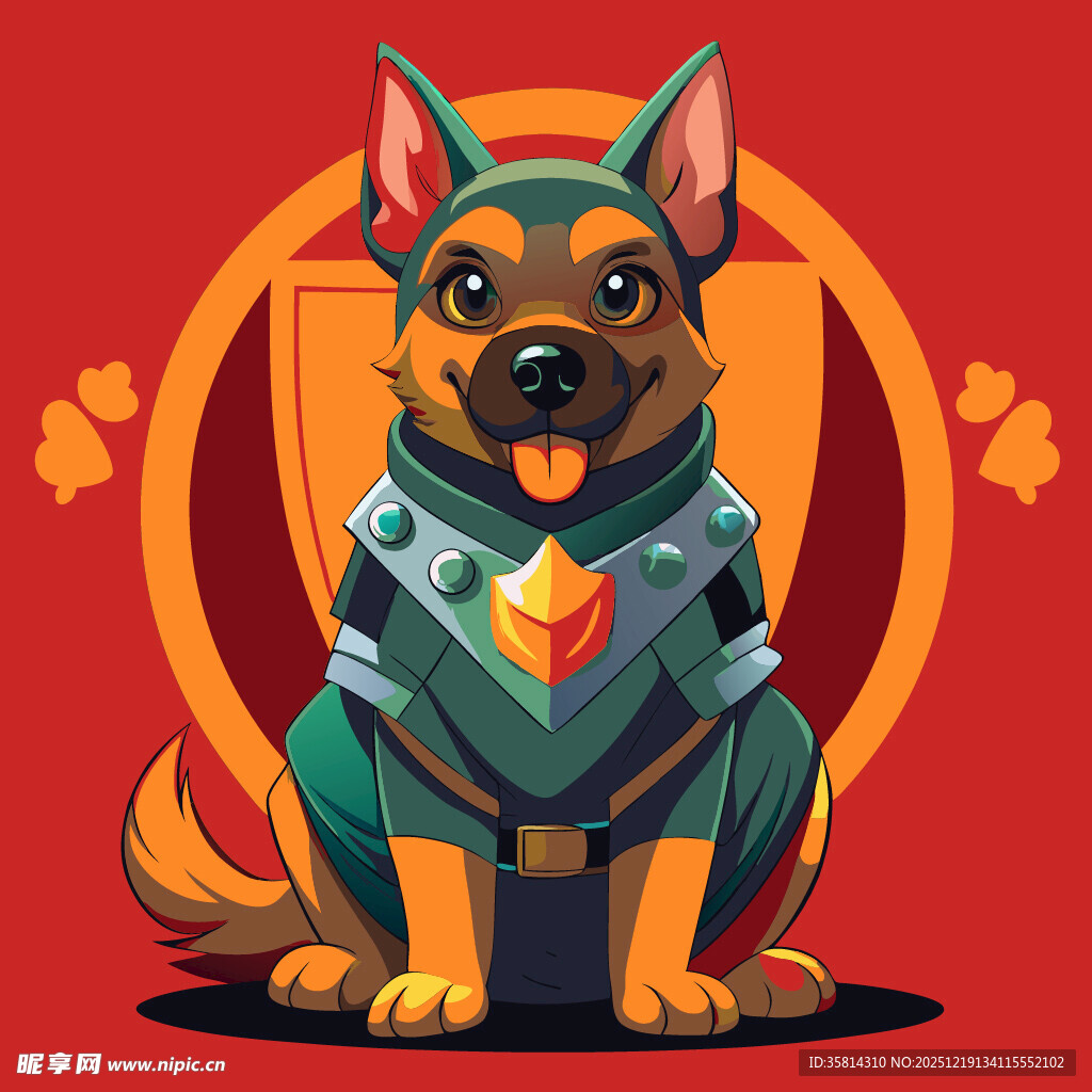 卡通警犬形象帅气威武